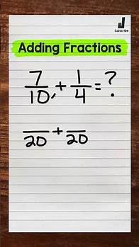 Video thumbnail for Adding Fractions with Unlike Denominators | Math with Mr. J #Shorts