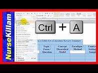 Video thumbnail for How to Create a Table for a Literature Review Summary