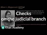 Video thumbnail for Checks on the judicial branch | US government and civics | Khan Academy