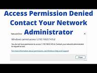 Video thumbnail for Access Permission Denied, Contact Your Network Administrator