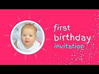 Video thumbnail for 1st Birthday Invitation Video Template (Editable)