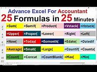Video thumbnail for 25 Essential Excel Formulas Everyone Needs to Know
