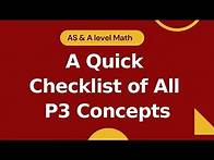 Video thumbnail for A level Math Paper 3 | A Quick Checklist of All Key Concepts | 9709