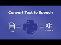 Video thumbnail for Convert Text to Speech Using Python | GeeksforGeeks