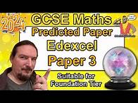 Video thumbnail for Edexcel GCSE Maths - Predicted Paper 3 - June 2024 - Foundation Tier