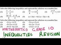 Video thumbnail for Mathematics Grade 10 Inequalities Revision @mathszoneafricanmotives