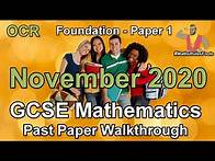 Video thumbnail for OCR GCSE Maths November 2020 Past Paper 1 Foundation