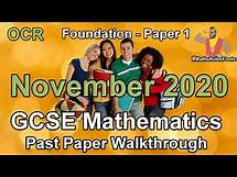 Video thumbnail for OCR GCSE Maths November 2020 Past Paper 1 Foundation