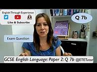 Video thumbnail for GCSE English Language - Paper 2 Section A: Question 7 b - Edexcel