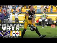 Video thumbnail for Baltimore Ravens vs. Pittsburgh Steelers Game Highlights | NFL 2023 Week 5