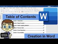 Video thumbnail for Creating a Table of Contents in Microsoft Word
