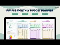 Video thumbnail for Best Budget Planner for Beginner in 2024 - Simple Monthly Budget Planner for Google Sheets