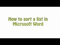 Video thumbnail for How to Alphabetize a List In Microsoft Word