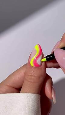Video thumbnail for Superdrug on Instagram: "Swirling neon nail art made easy with @nailsinc easy to use neon Mani Markers 💅 @thenailologist⁣ ⁣ Shop now online and instore at Superdrug 🛍️⁣ ⁣ #superdrug #nailsinc #nailart #nailarttutorial"
