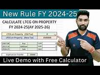 Video thumbnail for Capital gain calculation on sale of property/land FY 2024-25 | New Tax Rate on LTCG | Income tax Act