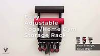 Video thumbnail for Yoga Mat Holder Wall Mount Home Gym Storage Rack - Fully Customizable Yoga Mat Wall Holder Wooden Yoga Mat Storage Rack as Gym Shelf for Home Gym Wall Storage or Yoga Mat Organizer for Peloton Accessories