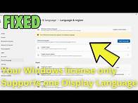 Video thumbnail for Fix Your Windows license only Supports one Display Language On Windows 11/10