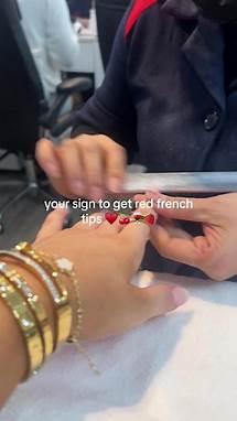 Video thumbnail for French Tip Nails Inspo: Red and Glamorous Designs