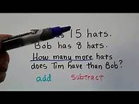 Video thumbnail for Grade 2 Math 6.13, Word problem solving, choose the operation