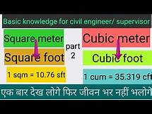 Video thumbnail for how to convert Square meters to square foot & Cubic meter to cubic foot.Basic knowledge for engineer