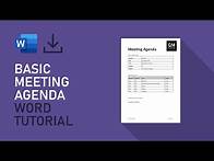 Video thumbnail for Basic Meeting Agenda Template | Microsoft Word Tutorial [FREE DOWNLOAD]