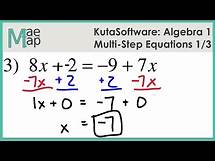 Video thumbnail for KutaSoftware: Algebra 1 - Multi-Step Equations Part 1