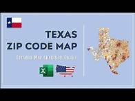 Video thumbnail for Texas Zip Code Map in Excel - Zip Codes List and Population Map