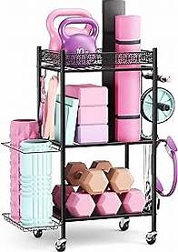 Video thumbnail for Yoga Mat Storage Rack, Home Gym Storage Rack Yoga Mat Holder, VOPEAK Workout Storage for Yoga Mat, Foam Roller, Gym Organizer Gym Equipment Storage for Home Exercise and Fitness Gear
