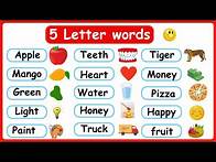 Video thumbnail for 5 Letter words list || Five Letter Words For kids || Kids Education Video || Five Letter words