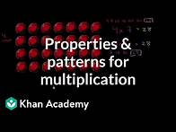 Video thumbnail for Properties and patterns for multiplication | 3rd grade | Khan Academy