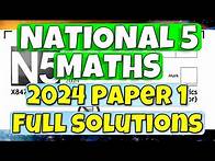 Video thumbnail for 2024 National 5 Maths Paper 1 Full Solutions