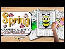 Video thumbnail for Spring Coordinate Graphing Mystery Pictures Packet (First Quadrant and Four Quadrant Graphs)