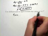 Video thumbnail for Calculus: Approximating Values of Functions with Differentials