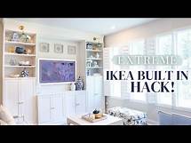 Video thumbnail for DIY IKEA BUILT IN HACK! Affordable Built In Shelves and Cabinets! | Alexandra Beuter