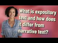 Video thumbnail for What is expository text and how does it differ from narrative text?