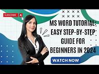 Video thumbnail for MS Word Tutorial: Easy Step-by-Step Guide for Beginners in 2024