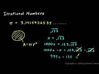 Video thumbnail for Algebra 1 11.4a - Irrational Numbers and Square Roots