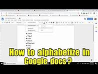 Video thumbnail for How to alphabetize in google docs? Step By Step Instruction