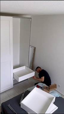 Video thumbnail for How to assemble Ikea Pax Wardrobe With Sliding Doors