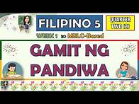 Video thumbnail for FILIPINO 5 || QUARTER 2 WEEK 1 | GAMIT NG PANDIWA | MELC-BASED