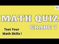 Video thumbnail for Maths Quiz | Test Your Maths Skills | Maths Question | Grade 7