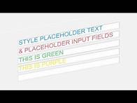Video thumbnail for How to Style HTML Input Placeholder Text Using CSS