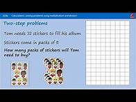 Video thumbnail for Solving Two-Step 'Word' Problems Involving Multiplication and Division