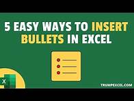 Video thumbnail for 5 Ways to Add Bullet Points in Excel