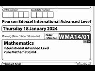 Video thumbnail for P4 January 2024 (Q1) IAL WMA14/01 Pearson Edexcel Math Past Paper