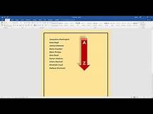 Video thumbnail for How To Sort A List Of Names Alphabetically In Word