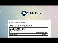 Video thumbnail for 2020 November AQA Foundation Paper 1 Maths GCSE Predicted Paper Non Calculator Exam 8300/1F Nov 2020