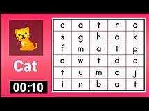 Video thumbnail for Word Search Game for Kids - Spell and Find the Hidden Words (with answers) || Part 1