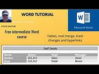Video thumbnail for Free Microsoft Word course. Intermediate Word course