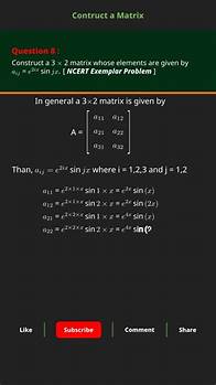 Video thumbnail for #8 of 14 : Construct a 3x2 Matrix in Seconds: aij = i + j Made Easy! #maths #mathematics #tricks
